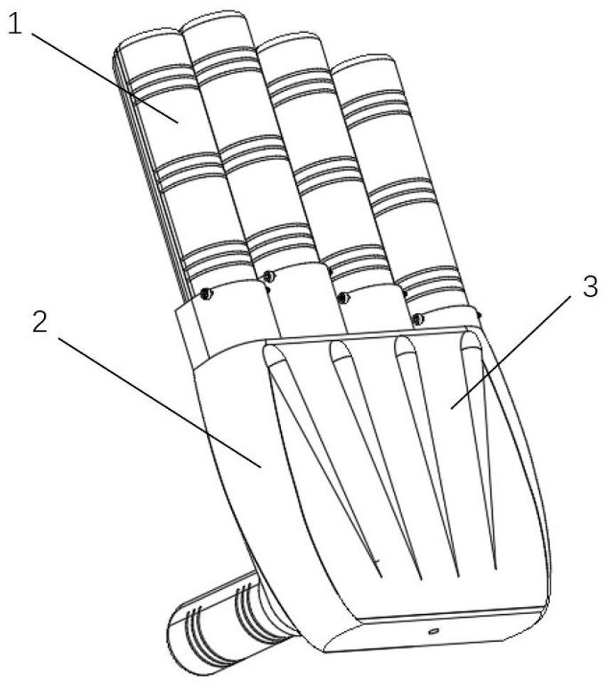 一種流體驅動多節分控式變剛度柔性手