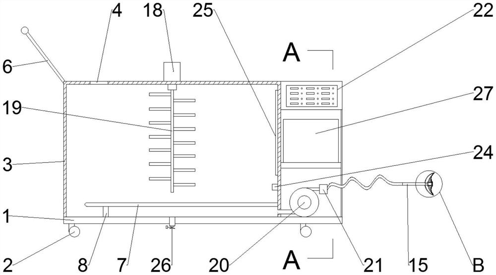 一種手推式全自動母豬乳房清潔消毒按摩一體機